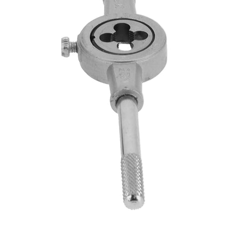 Premium Alloy Steel Tap Die Kit For Quick Thread Repair With 11 Taps And 11 Dies Plus Fixed Wrenches In Durable Iron Storage Box For CNC Tools And Industrial Maintenance, round die wrench close-up