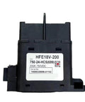 Heavy Duty High Voltage DC Contactor Relay For EV Charging Gear Solar Battery Banks And Power Systems Built Rock Solid For No Hassle Switching In High Load Applications. Close-up of HFE18V-200 relay.