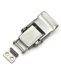 Spring Loaded Stainless Steel Hasp Lockable Draw Latch 60x29mm for toolbox, metal clip and base attachment view