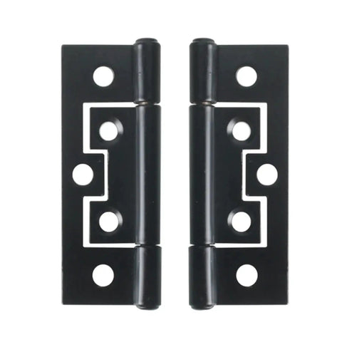 Two Pack Antique Bronze And Black Metal Flush Door Hinges For Wooden Boxes And Cabinets 64 By 25mm Spring Hinge With Hidden Mount