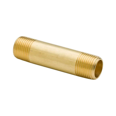 Brass Pipe Fitting Long Nipple One Half Inch NPT Male To One Half Inch NPT Male Two Inch Length Pack Of Two Built To Last