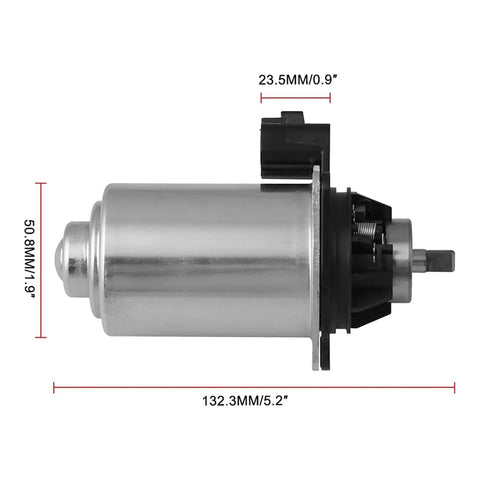 Side view of Clutch Control Actuator Friction Motor For 1.8L 1.5L And 2.4L Engines Plug And Play Replacement with measurements
