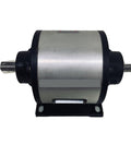 Electromagnetic clutch brake assembly, 15W DC24V, silver body with black end caps, mounted on base.