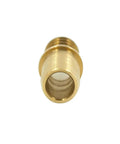 Close-up of Brass Hose Barb Fitting One Quarter Inch Union Connector Two Pack Barb to Barb Hose Adapter for Tubing Easy Splice and Tight Seal