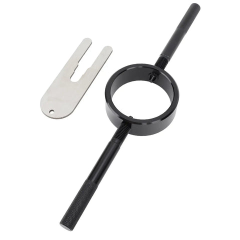 Motorcycle Fork Spring Compressor Kit With Aluminum Handles Radial Pin Spanner For Coil Spring Service, black ring and fork key