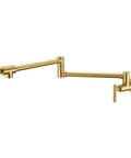 Gold Pot Filler Faucet Wall Mount Brass Kitchen Folding Faucet With Double Joint Swing Arms And Two Handle Design A Time Saving Water Spout For Busy Home Chefs Easy To Install And Durable Modern Kitchen Upgrade