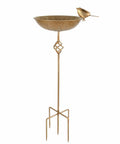 Outdoor Metal Bird Bath With 27.6 Inch Stand Five Prongs Base Stake Freestanding Bird Feeder And Waterer For Garden Patio And Yard