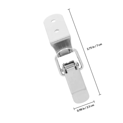 Stainless Steel Box Latches With Hook Design No Keyhole Needed Spring Loaded Toggle Clasp for bags and cabinets, 7cm by 2.5cm