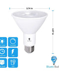 10 Pack PAR30 Outdoor LED Flood Light Bulbs 12W 100W Equivalent, 900 Lumens, Dimmable, Waterproof, E26 Base, 3000K Warm White