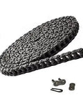 ANSI 415H Heavy Duty Roller Chain for 2 Stroke Engines and Motor Bikes 49cc-80cc, 10 Feet Long with 240 Links, shown coiled with link parts