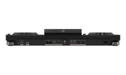 Rear connections of Four Deck All In One DJ System With A 10.1 Inch Touchscreen, showcasing input and output ports.