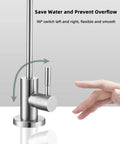 Lead Free Reverse Osmosis Drinking Water Faucet Features Slick High Gooseneck Design for Kitchen and Bar Sinks with smooth 90° switch.