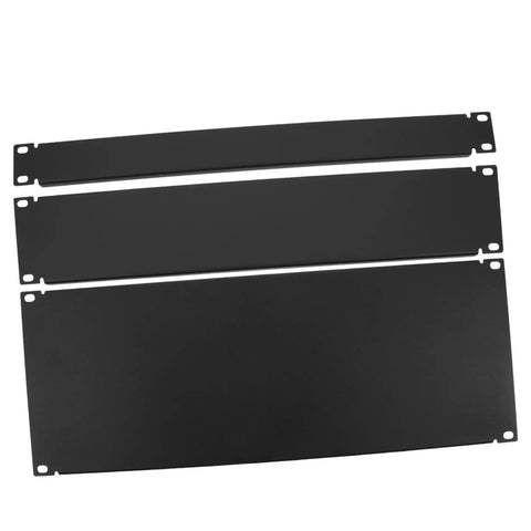 3 Pack Screw Mounted Blind Plates For Equipment Cabinets And Server Racks, Dust Guard Covers, Easy Install, Rugged Internal Equipment Shield, Keeps Machines Clean And Cool, black metal set