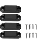 RV Baggage Door Holder Latch Keep Doors Open 4 Pack, black plastic and metal, with screws for RVs, campers, and trailers
