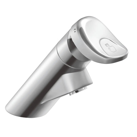 Commercial M-Press Chrome One-Hole Bathroom Faucet For Public Restrooms With Boss-Level One-Handle Operation in side view