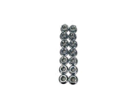Heavy Duty Tandem Trailer Axle Suspension Rebuild Kit With 6-1/8 Inch Equalizers And Greasy Shackle Bolts For Standard Eye To Eye Springs Up To 14000 Lbs Load Capacity, 14 locking nuts
