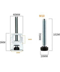 Dimensions of adjustable furniture feet kit for home use, showing heavy duty table leg leveler with elevation brackets in 8-pack
