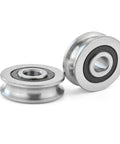 Premium Road Ready Heavy Duty Ball Bearing V Groove Wheel Smooth Operator Steel Caster Pulley Assembly for Sliding Gates Industrial Trolleys 10Mm Guide Rail close-up of steel v groove wheel.