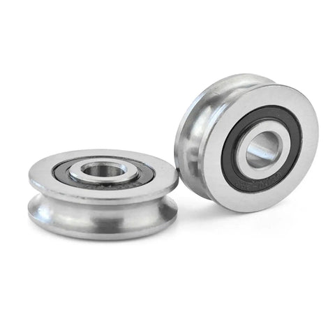 Premium Road Ready Heavy Duty Ball Bearing V Groove Wheel Smooth Operator Steel Caster Pulley Assembly for Sliding Gates Industrial Trolleys 10Mm Guide Rail close-up of steel v groove wheel.