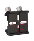 Close-up of Universal Dovetail Base Finder Scope Mount Bracket with measurements, compatible with Celestron Orion Skywatcher Vixen.