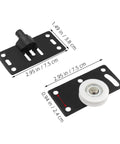 8 Pairs Black Carbon Steel Sliding Door Wheels For Closets And Wardrobes Rock Solid Heavy Duty Cabinet Pulleys with roller measurements.