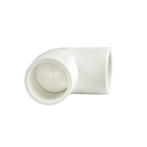 Two Way One Half Inch PVC Pipe Fitting 90 Degree Elbow Socket Adapter Coupling Schedule 40 White for DIY Projects