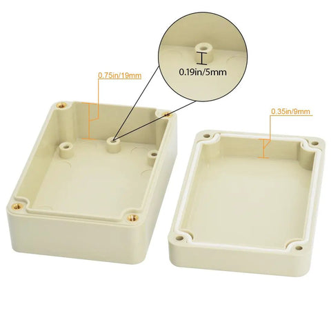 Waterproof Dustproof IP65 ABS Plastic Junction Box Enclosure For Electrical Projects Universal Pale Gray 3.3 X 2.3 X 1.3 Inches Durable
