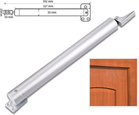 Heavy Duty Automatic Door Closer With Aluminum Alloy Body, Smooth Soft Closing, Gas Spring, Adjustable Closing Speed diagram