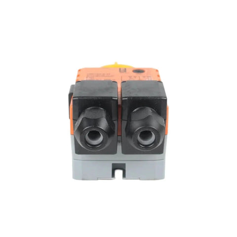 Front view of Beefy 5Nm Damper Actuator For HVAC Airflow Control with dual connection ports and compact design.