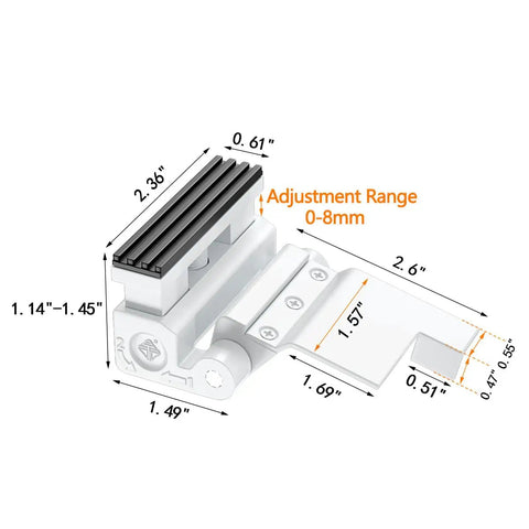 White Adjustable Portable Door Lock Rock Solid Security Reinforcement For Hotels Dorms with adjustable range and dimensions.