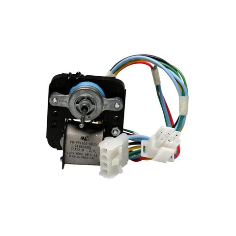 Front view of Refrigerator Evaporator Fan Motor Kit Replacement For Electrolux Frigidaire AP4343697 241854301 5303918549 with connectors.