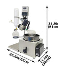 2L Rotary Evaporator Kit With 15L Circulating Water Vacuum Pump 110V Lab Rotavapor System With Digital Display in grey and black