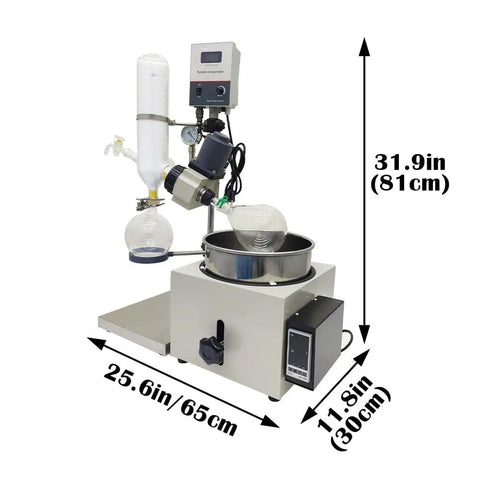 2L Rotary Evaporator Kit With 15L Circulating Water Vacuum Pump 110V Lab Rotavapor System With Digital Display in grey and black