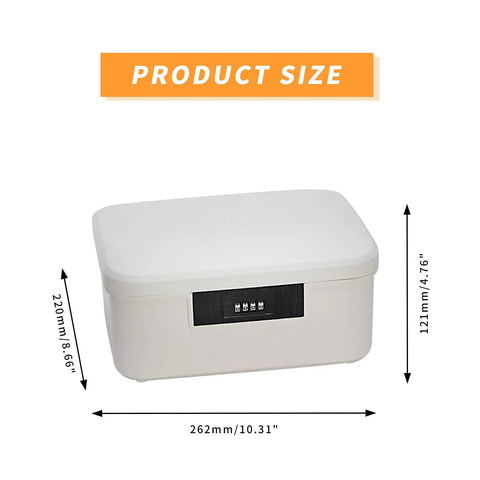Solid Heavy Duty Lockable Storage Container Bin With Easy Combo Lock Secure File Organizer Box For Home Office Gear Built Tough Plastic Tote In White Finish