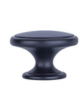 Flat Black Wide Top Ring Cabinet Knobs 1.52 Inch Diameter Modern Round Pulls 10 Pack With 1 Inch And 1.5 Inch Screws Fits Cabinets Drawers Aluminum Metal Hardware