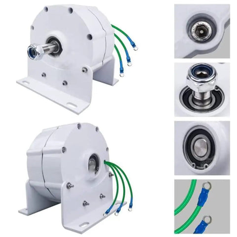 Rock Solid Wind Turbine Generator Delivering 5000W To 10000W Output, detailed view of three phase permanent magnet alternator.
