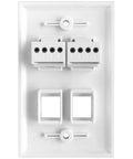 Straight Up Premium 5 Pack White Rj11 Cat3 Telephone Keystone Jacks With Quick Screw Terminals for wall plate swaps.