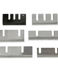 Top Shelf Carbon Steel Carton Sealer Blades Pack Of Ten Double Slot Design, six various sharp carton sealer blades for pack tape.