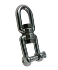 Heavy Duty 3/8 Inch Stainless Steel 316 Jaw And Eye Swivel connector for marine rigging and towing applications.