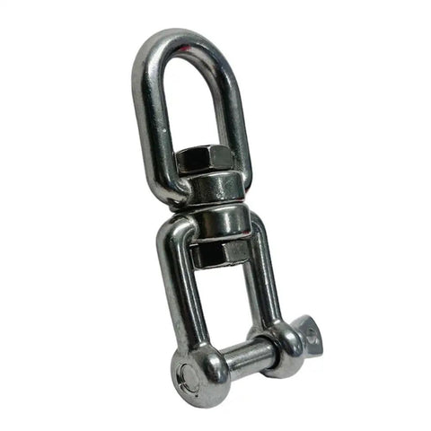 Heavy Duty 3/8 Inch Stainless Steel 316 Jaw And Eye Swivel connector for marine rigging and towing applications.