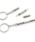 Compact 3-In-1 Glasses Repair Kit With Flat Head Phillips And Hex Bits On A Keyring For Sunglasses And Small Electronics, Portable Mini Screwdrivers