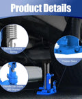 Heavy Duty Alloy Steel Hydraulic Toe Jack With Dual Point 20 Ton Top Lift and 10 Ton Edge Catch with strong spring and thick base details.