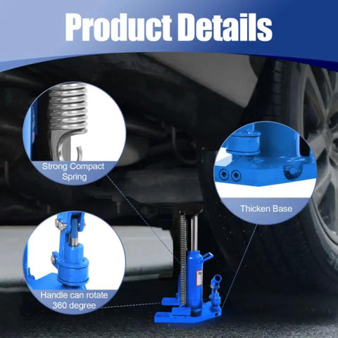 Heavy Duty Alloy Steel Hydraulic Toe Jack With Dual Point 20 Ton Top Lift and 10 Ton Edge Catch with strong spring and thick base details.
