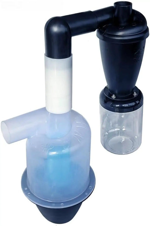 Heavy Duty Industrial Cyclone Dust Collector With 50Mm Hose Port for powerful debris separation, showing blue collection container and hose.