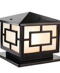 Outdoor Pillar Lights Modern Rustic Aluminum Post Lights IP65 Waterproof Glass Shade E26 Base Yard Lantern