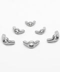 20 Pack M5 Stainless Steel Wing Nuts For Hardware Projects, Rust Resistant Butterfly Nuts For Quick Hand Tightening, displayed on white background.