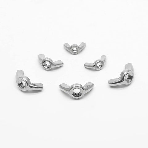 20 Pack M5 Stainless Steel Wing Nuts For Hardware Projects, Rust Resistant Butterfly Nuts For Quick Hand Tightening, displayed on white background.