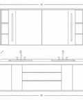 Top Shelf 76 Inch Freestanding Double Sink Bathroom Vanity Featuring Wide Mirror Medicine Cabinet Polished Marble Tops Rustic Wood Carving Details And Serious Storage dimensions and layout view.