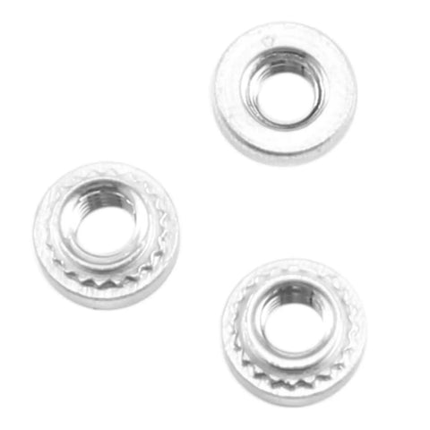 M3 Stainless Steel Self Clinching Rivet Nuts 100 Pack Heavy Duty Thread Inserts For Sheet Metal Fastening, showing three units.