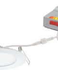 4 Inch LED Recessed Downlight Wafer Slim Ultra Thin 5 In 1 Color Temperature 120V Matte White Flat Trim 90CRI Ceiling Light No Housings Needed
